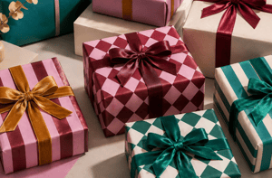 Colorful wrapped corporate gifts