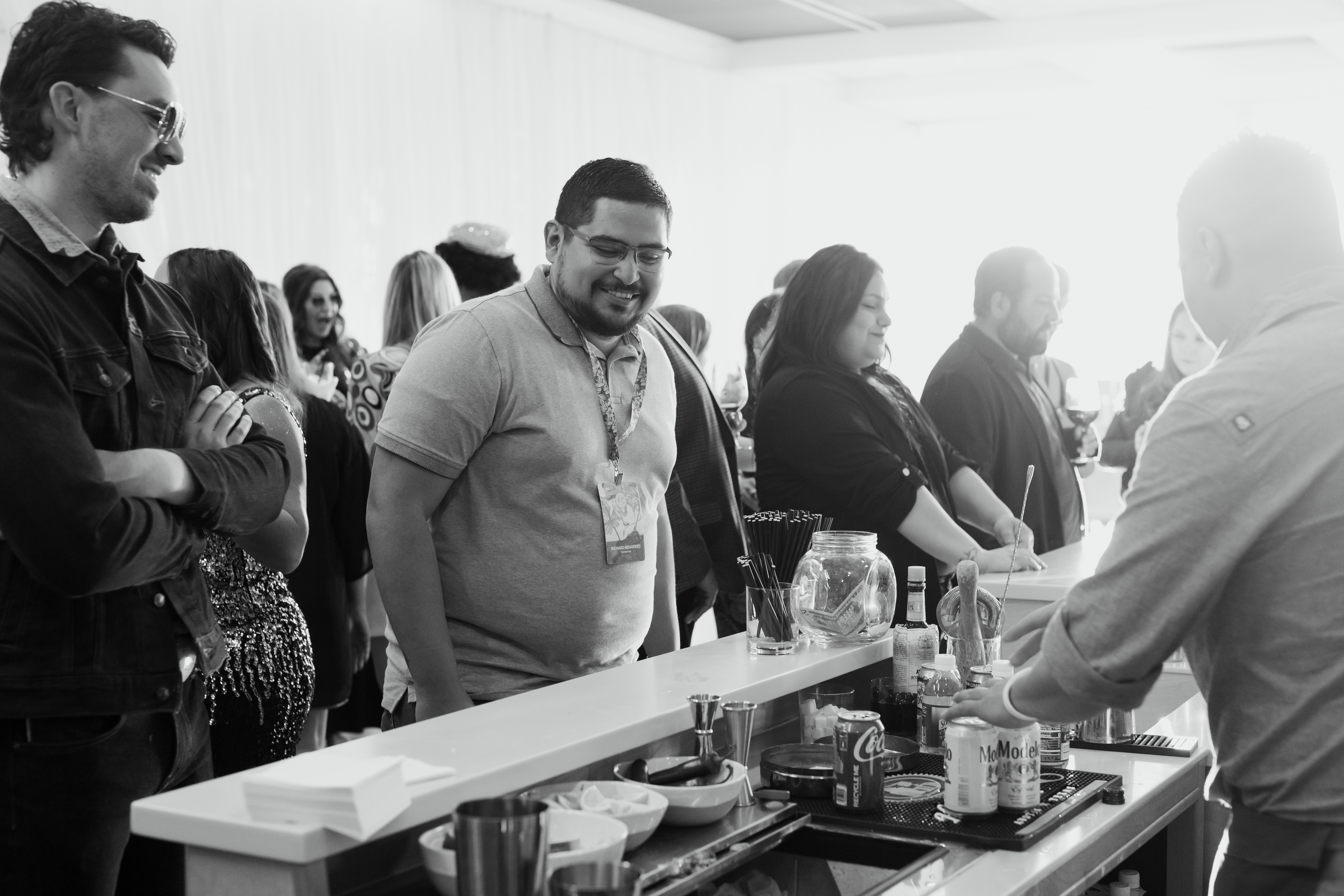 event attendees at the bar