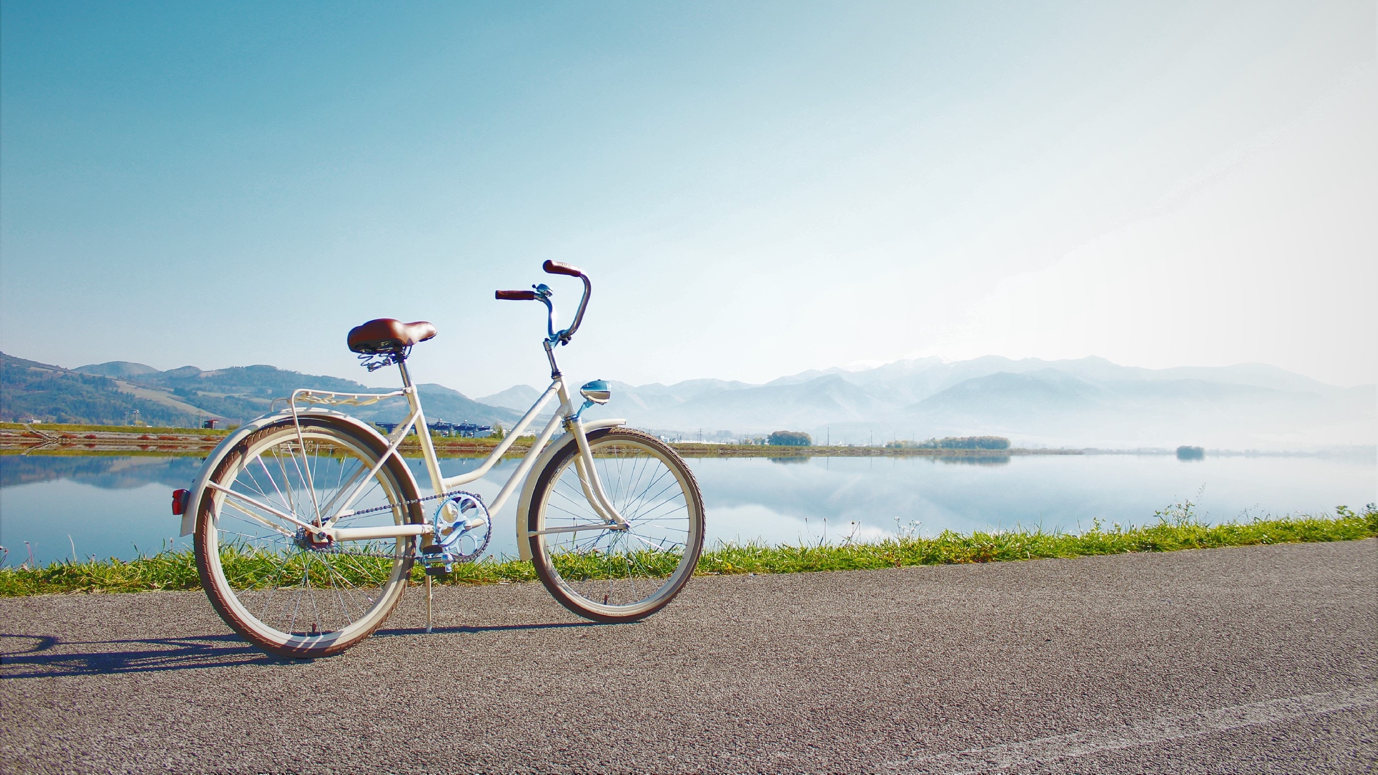 bike by a lake