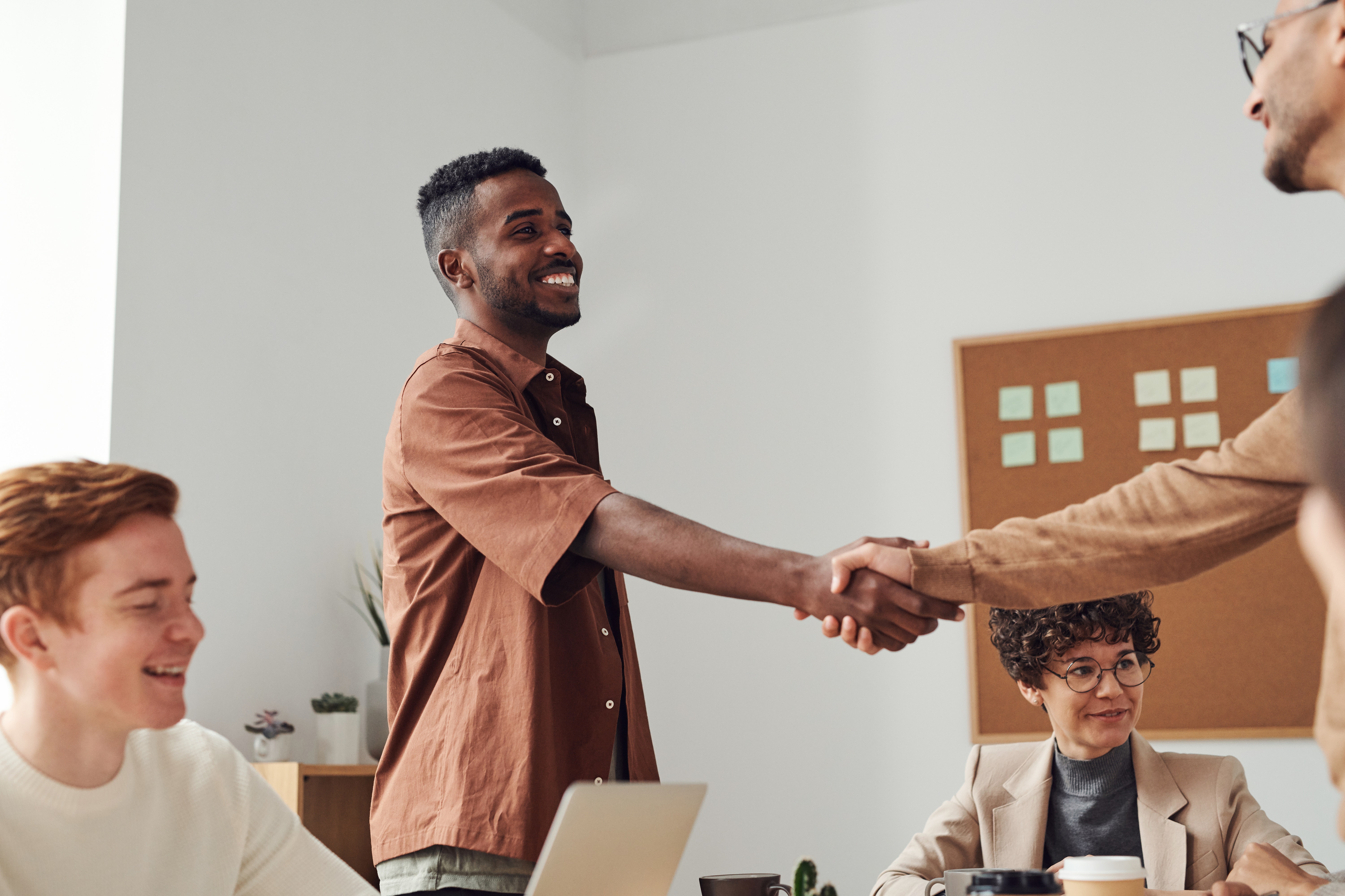 new hire shaking hands